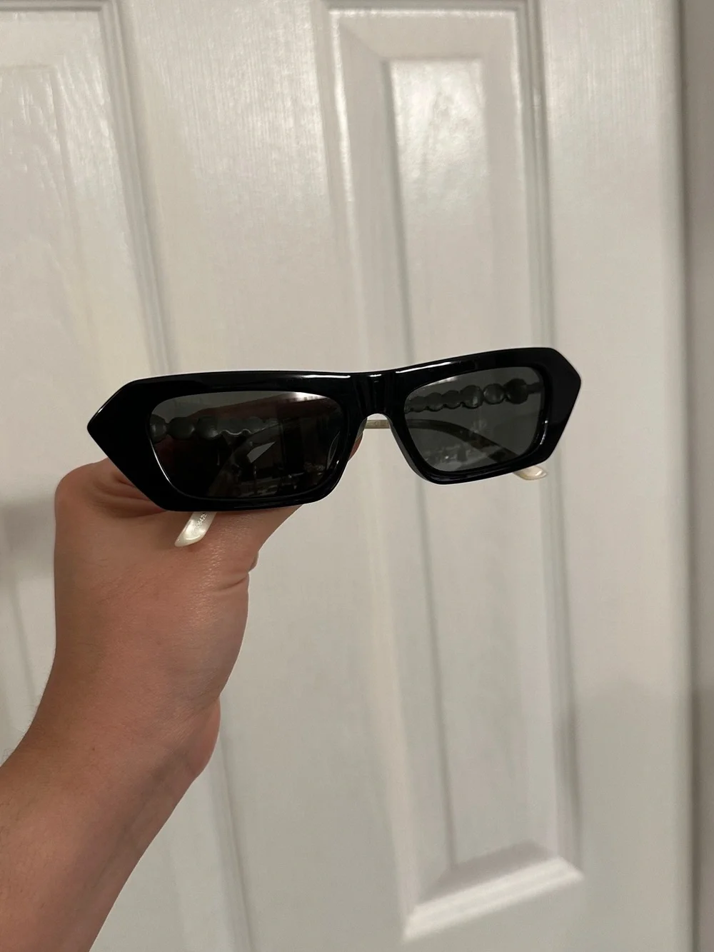 Gucci Black Sunglasses with Gold Logo and Silver Rhinestone Accent